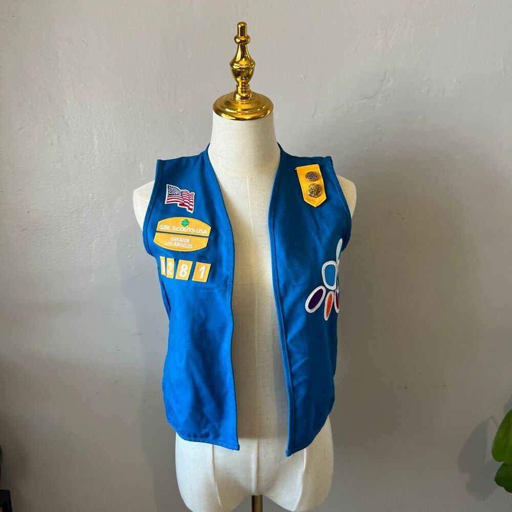 Girl Scouts San Diego Imperial Blue Daisy Uniform Vest with Pins and Patches